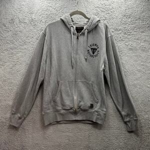 Triumph‎ 2XL Gray Digby Full Zip Hoodie Front and Back Logo Motorcycle Casual
